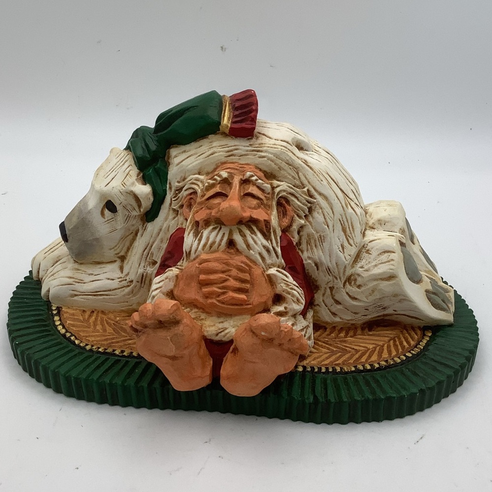 Vintage 1997 David Frykman Santa’s Bear Rug Figurine